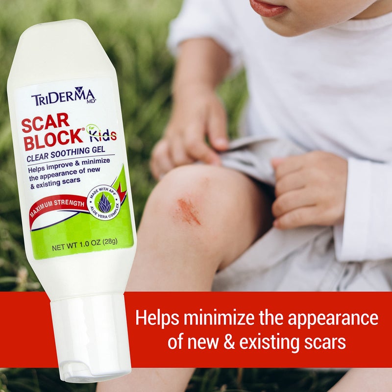 TriDerma Scar Block for Kids â€“ Gentle Scar Gel for Children | Helps Reduce Appearance of New & Old Scars, Cuts & Scrapes | Soothing Formula 1 oz - Image 2